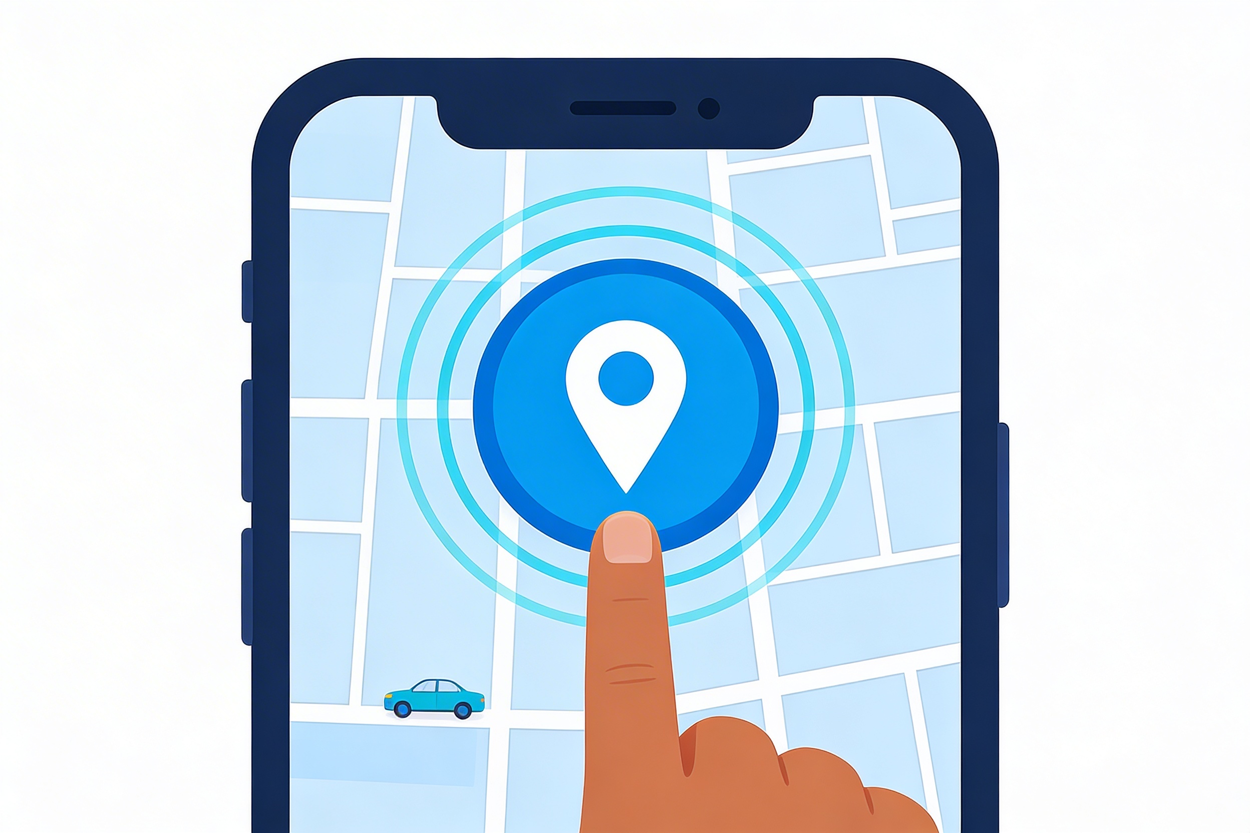 Hand tapping mileage tracker on phone