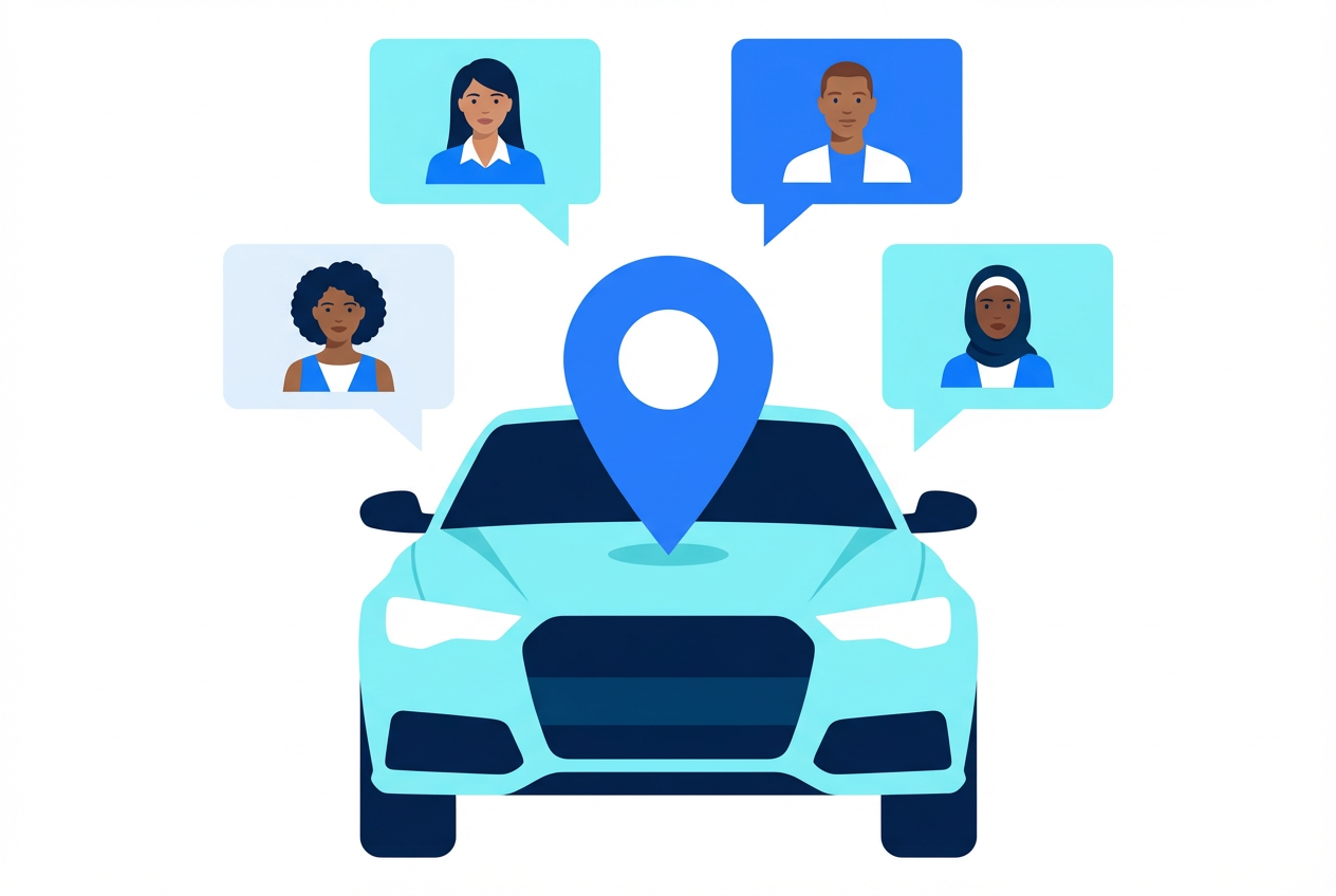 Car with diverse users tracking mileage